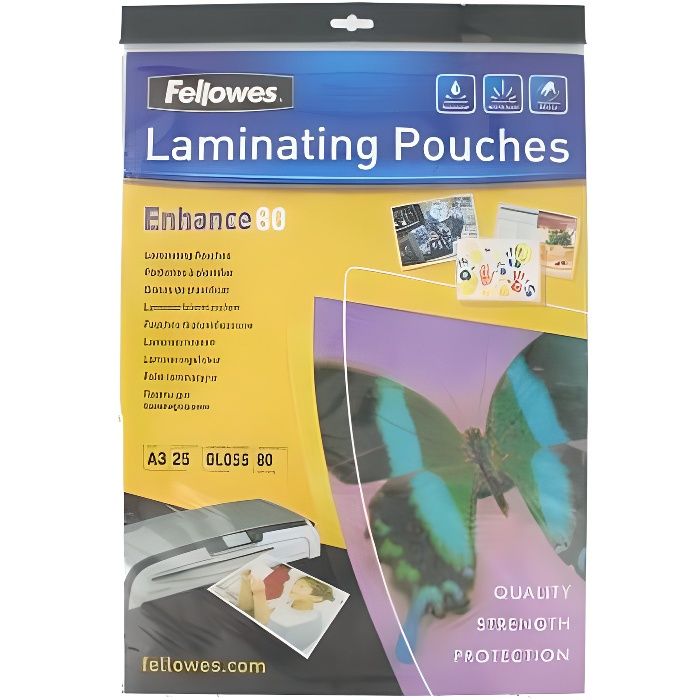 Pochettes plastification Fellowes A3/25   Fellowes Laminating Pouches