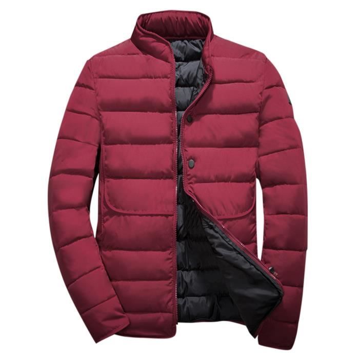 Court Hiver Doudoune Choud Slim rouge Zip Matelassé Coupe Casual vert bleu Manteau Par Pour Col Homme Fermeture Noir Tient Montant Zprq5pg