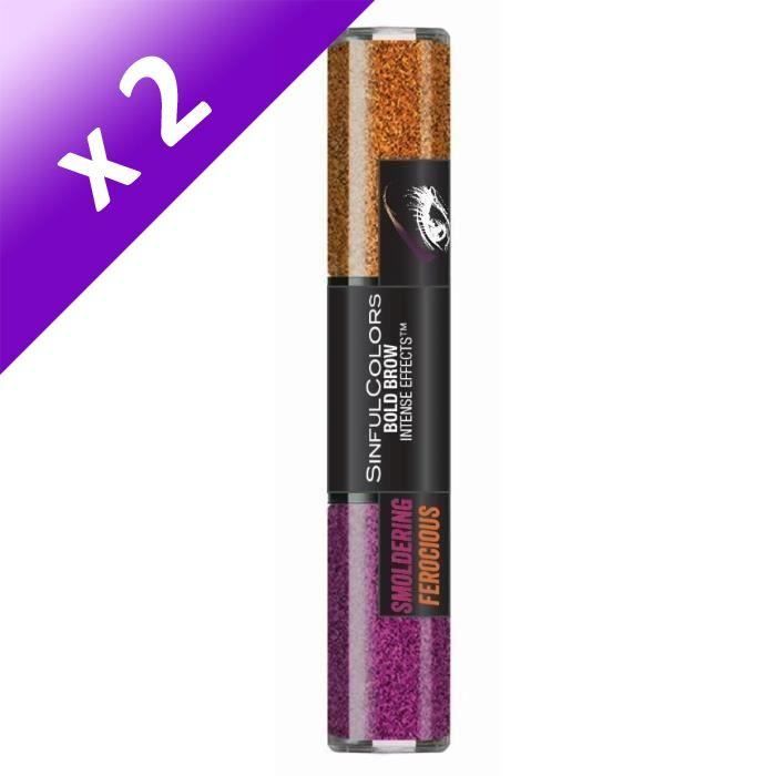 Produit shopeco.fr : Lot De 2 - SINFUL Gel colore sourcils n°002 Smoldering Ferocius - 3 ml