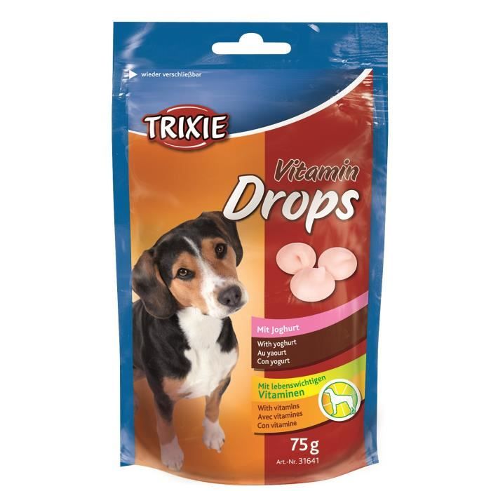 TRIXIE Pastilles Drops vitaminées au yaourt - Pour chien - 75g