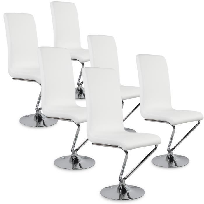 Lot De 6 Chaises Colami Blanc Achat Vente Chaise Noir Cdiscount