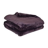 COUVERTURE - PLAID Plaid microflanelle 130x170 cm prune COUVERTURE - PLAID Plaid microflanelle 130x170 cm prune