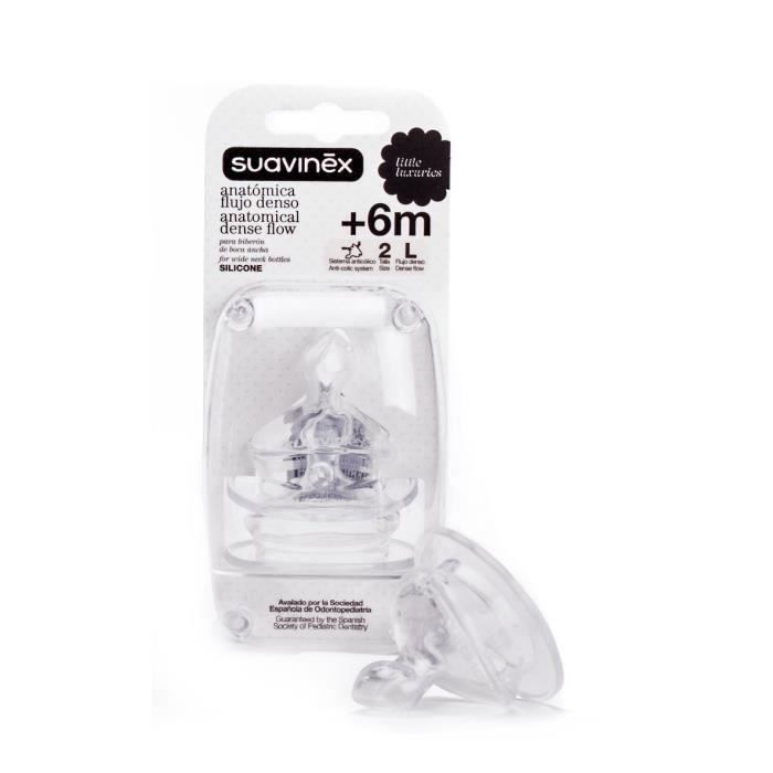 Produit shopeco.fr : SUAVINEX 2 tétines physiologique - débit rapide silicone +6m L (Lot de 3)