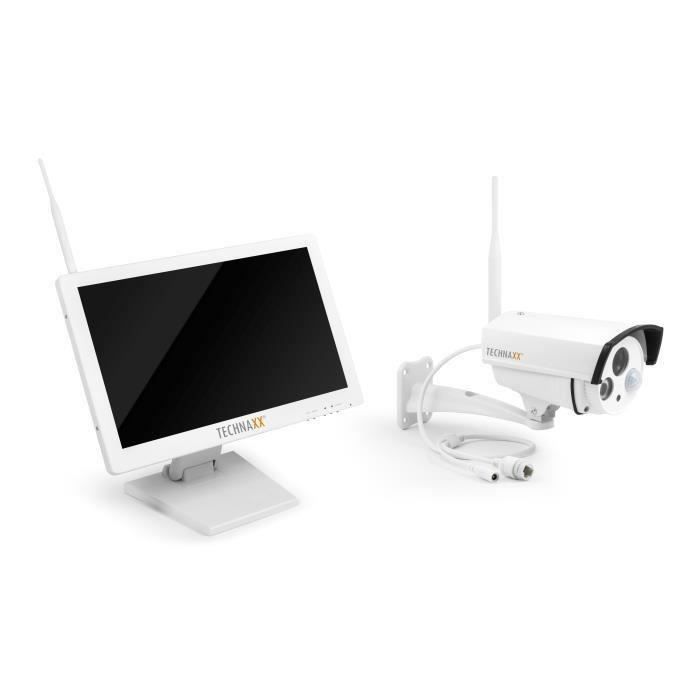 TECHNAXX Premium Security Kit de surveillance avec caméra IP extérieur et moniteur 18,5\