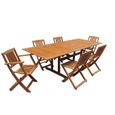 Salon jardin bois exo Osaka - Table ext + 6 places - Achat / Vente ... Salon jardin bois exo Osaka - Table ext + 6 places - Achat / Vente ...