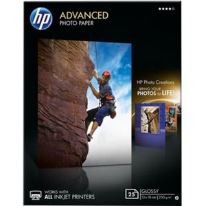 HP Papier Photo Brillant - 25 feuilles - 13 x 18 cm - Sans Bordures