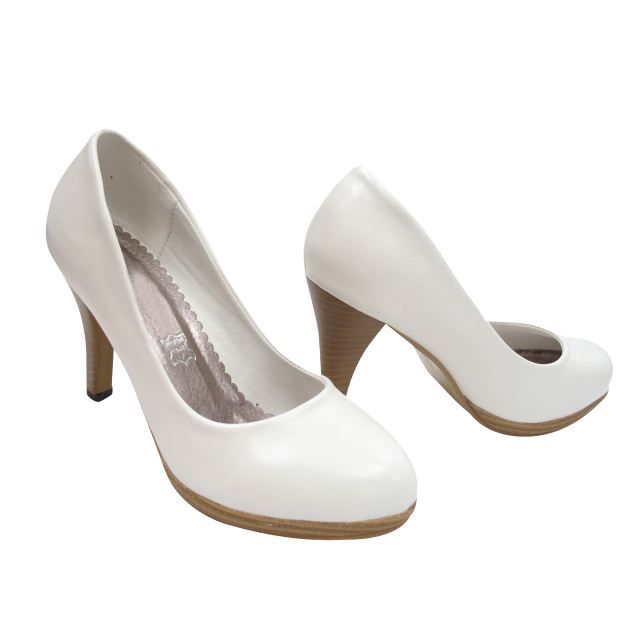 Escarpins À Achat Facon Hauts Bois Talons Vente Blanc LqMjSzVUGp