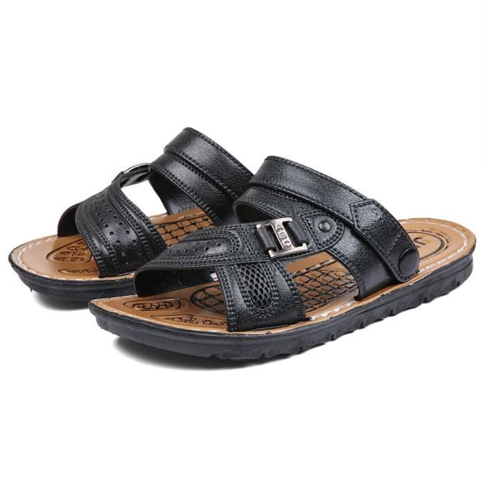 Hommes Chaussures Casual noir Couple Chaussures Plage Unisexe Sandale Évider Tongs r8vr1n