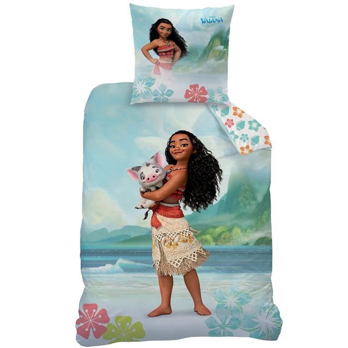 VAIANA - Housse de Couette 100% Coton (140x200) + Taie d ...