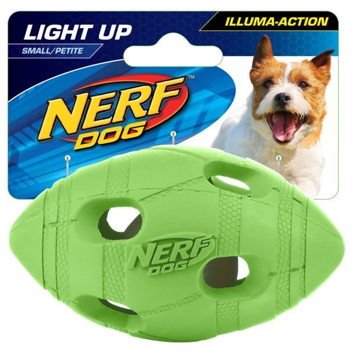 NERFDOG Balle ovale Flash LED S 4 cm - Vert et orange - Pour chien