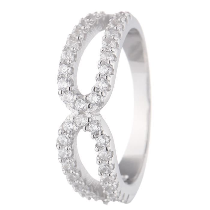 ID BIJOUX Bague Argent 925° et Oxydes de Zirconium Femme