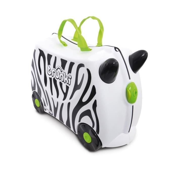 TRUNKI Valise Porteur à roulettes pour enfants - Zèbre Zimba