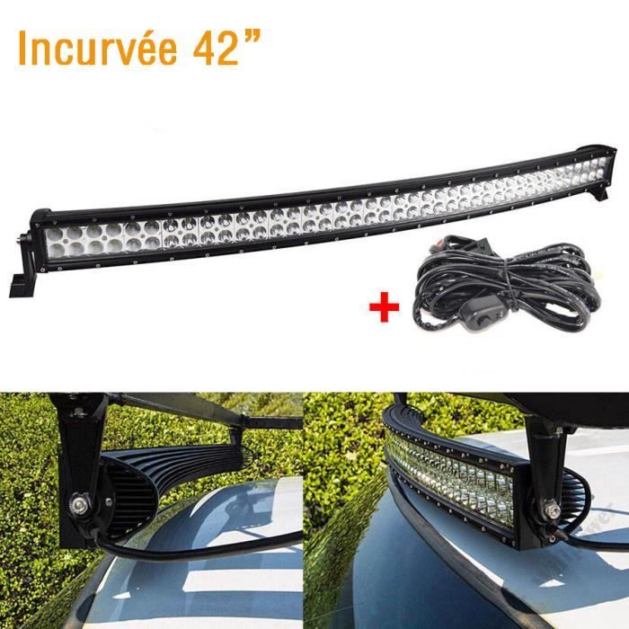 42" 240W barre de led Incurvée Offroad Phare Rampe de ...