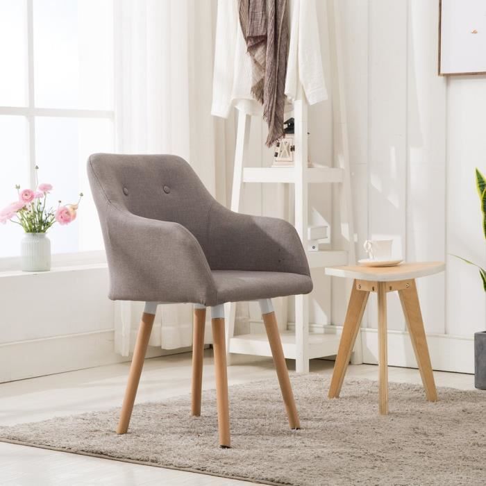 4pcs chaise longue ordinateur avec accoudoir dos soutien-gris clair