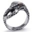 Rainbow Moonstone Juin Pierre de naissance Dragon Design Argent Homme Anneau #BE521