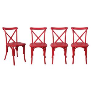 lot de 4 chaises bistrot rouge