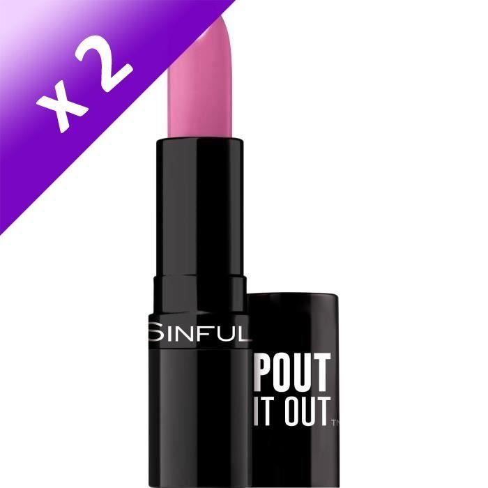 Produit shopeco.fr : Lot De 2 - SINFUL Rouge à lèvres Stick Pout It Out n°006 Kissable - 4,2 g