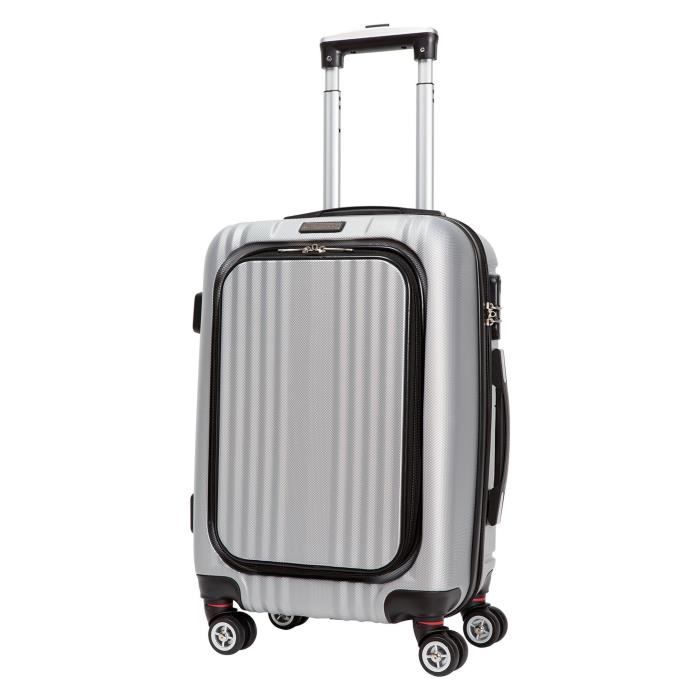 CDB Valise cabine Low Cost rigide ABS 8 Roues 48 cm Argenté