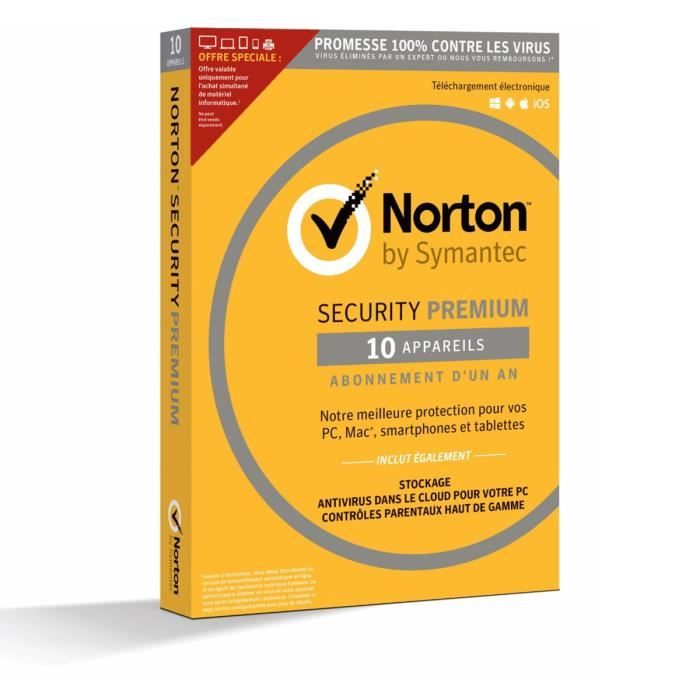 Anti-virus Norton Security 2018 Premium à télécharger - 10 appareils