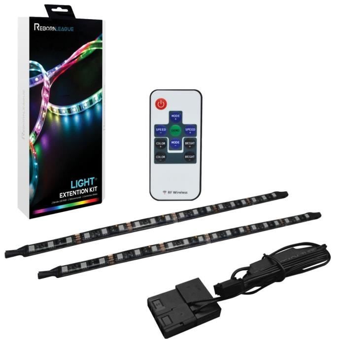 REBORNLEAGUE Lot de 2 bandes LED 16 LEDbande L 30 cm Avec telecommande