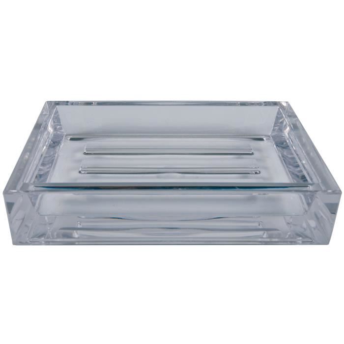 SPIRELLA Porte savon Cristal - 2,5x12,5x9cm - Transparent