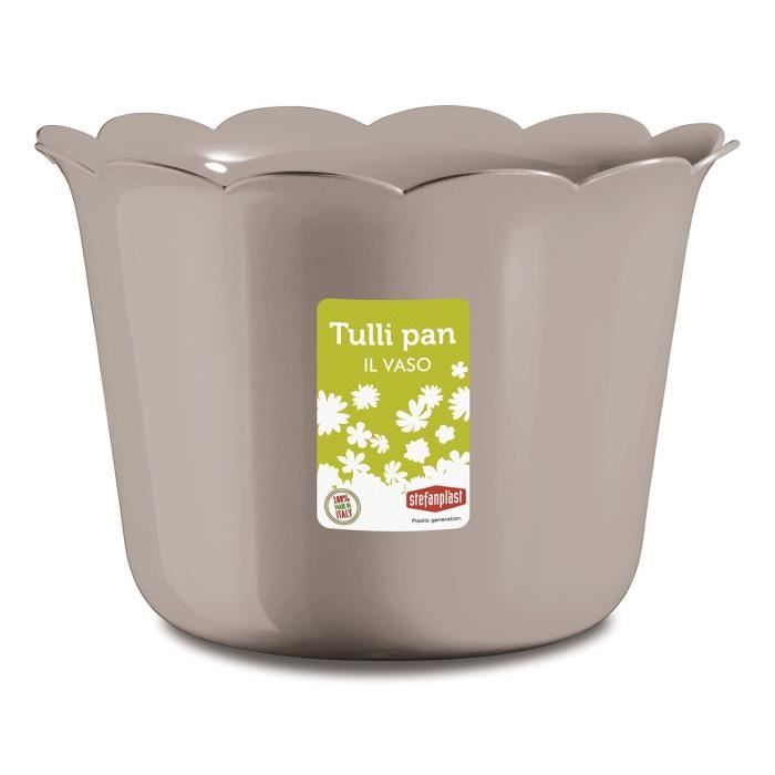STEFANPLAST Cache-pot Tulli pan - 20 x H 22 cm - 9,5 L - Taupe clair
