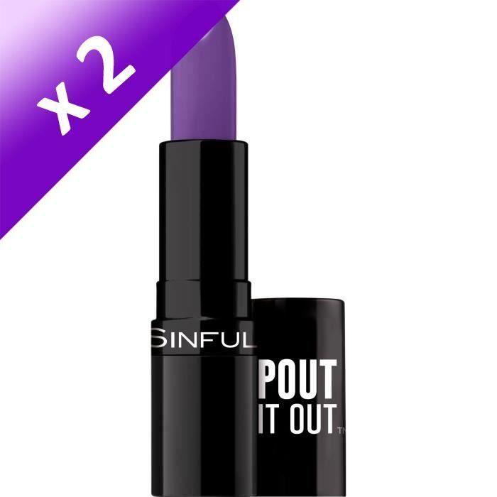 Produit shopeco.fr : Lot De 2 - SINFUL Rouge à lèvres Stick Pout It Out n°007 Small Talk - 4,2 g