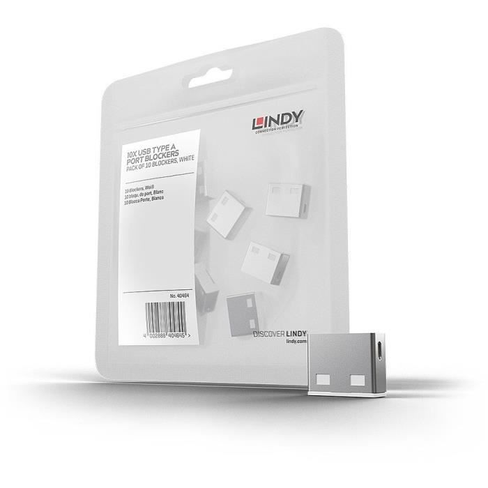 LINDY Bloqueurs de ports USB - 10 pièces - Blanc