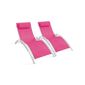 bain de soleil transat en aluminium rose - achat / vente chaise