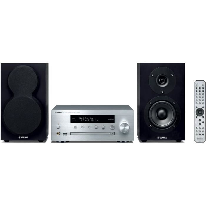 YAMAHA MCR-N470D Silver - Mini-Chaîne CD MP3 USB - Wi-Fi / Bluetooth / AirPlay / MusicCast - Tuner DAB / DAB+ - Design Haut de Gamme