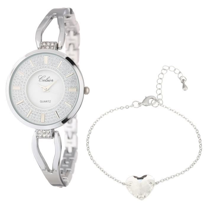 Coffret Montre et Bracelet CELSIOR ornés de Cristaux SWAROVSKI Elements Femme