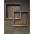 Double Etagere Murale Cube En Pin Massif 67 X 67 X 13 Achat