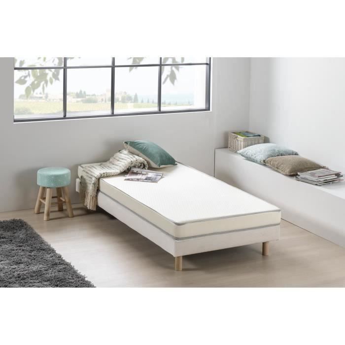 Matelas mousse 90 x 190 - Confort ferme - Epaisseur 12 cm - Livré roulé - DEKO DREAM Kietoa