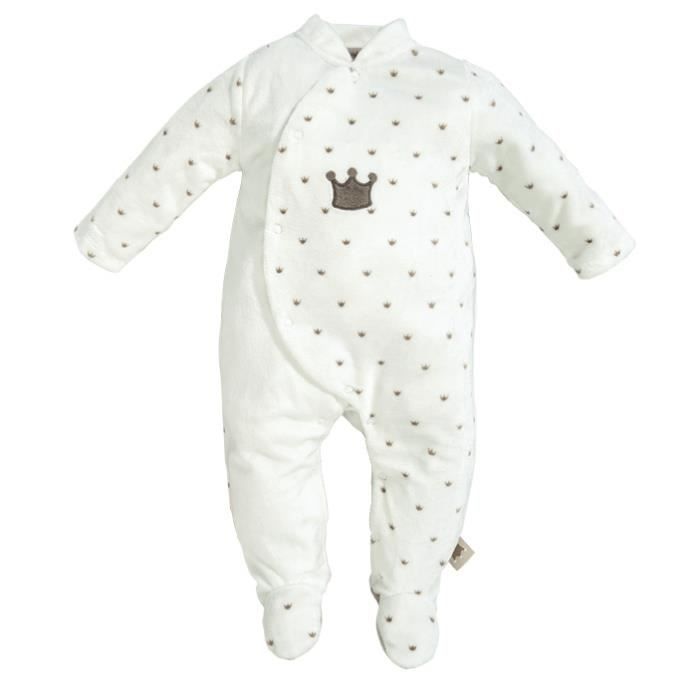 Pyjama bébé Mixte NATTOU - 1 mois Blanc Couronne 1 mois ...