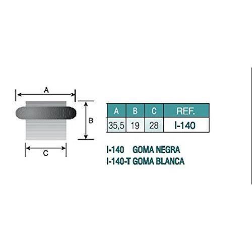 caoutchouc transparent finition inox mat ADH/ÉSIF EVI Herrajes I-163-T stainless steel Butoir de porte