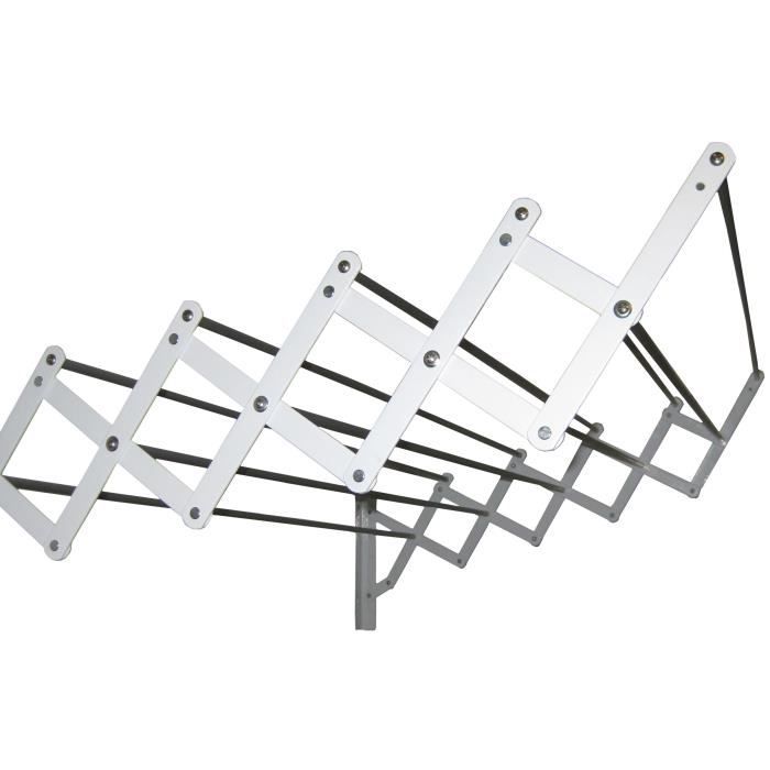 SAUVIC Séchoir à linge extensible plastifié avec 10 barres de 120 cm - Blanc
