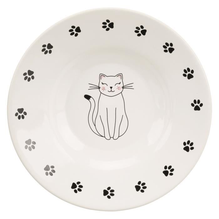 TRIXIE Écuelle céramique pour races à museau court - 0,2 L - Ø 15 cm - Blanc - Pour chien