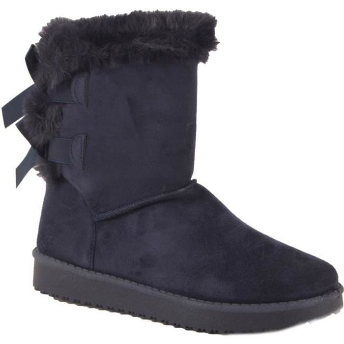 Bottes fourrées femme avec ruban satiné et fourrure synthétique,36