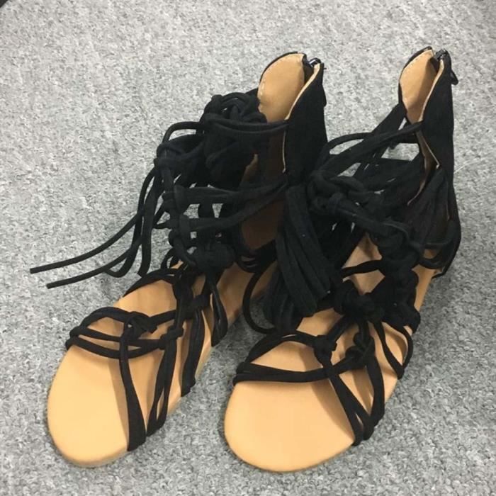 Lhb6772 Chaussures Sandales D'été Haute Bottes Bohème Casual Femme XwOTPukZi