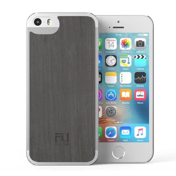 FOLLOW UP Coque Parisian Cover Iphone 5 / 5s / se - Bois gris