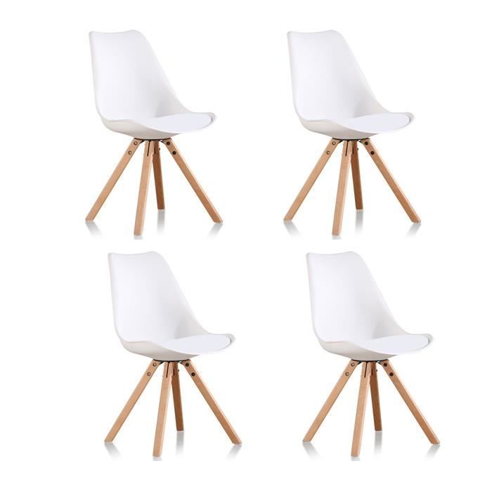 Lot de 4 chaises blanches  Helsinki  Achat / Vente chaise Blanc PP