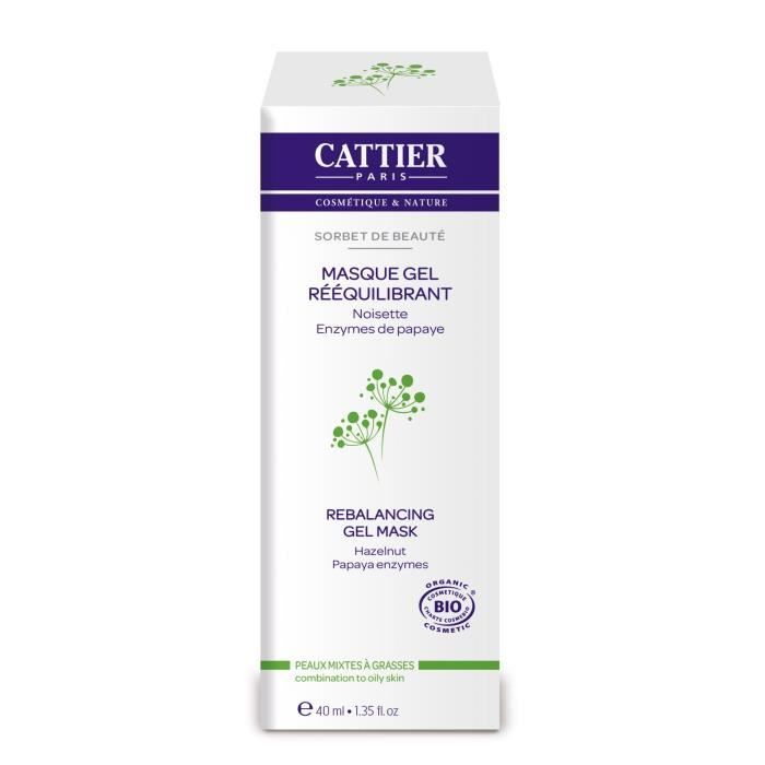 CATTIER Masque Gel Rééquilibrant Bio Sorbet de Beauté 40 ml
