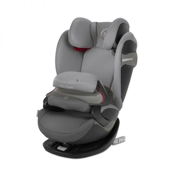 CYBEX Siège auto Groupe 123 Pallas S - Fix (9m à 12 ans) Evolutif - Isofix avec bouclier - Manhattan Grey