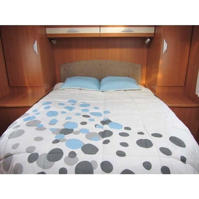 MIDLAND Draps Blancs 130x200cm Coupe à Droite - Linge de lit camping-car
