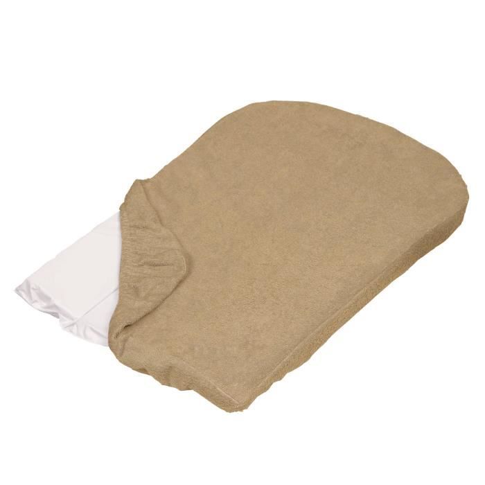 TINEO Lot de 2 Housse de Matelas à langer - 35x26 cm - 80% coton - 20% polyester - Noisette