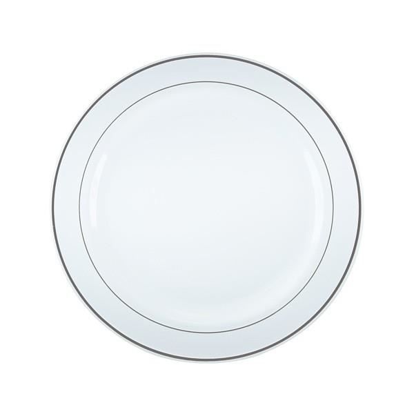 assiette plastique rigide arlux argent 19cm par 20 - achat / vente