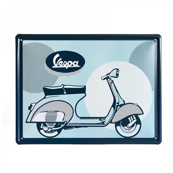 Metal Profil Bleu Vespa 40x30cm Plaque FJ3l1cTK