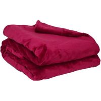 COUVERTURE - PLAID Couverture microflanelle 220x240 cm framboise COUVERTURE - PLAID Couverture microflanelle 220x240 cm framboise