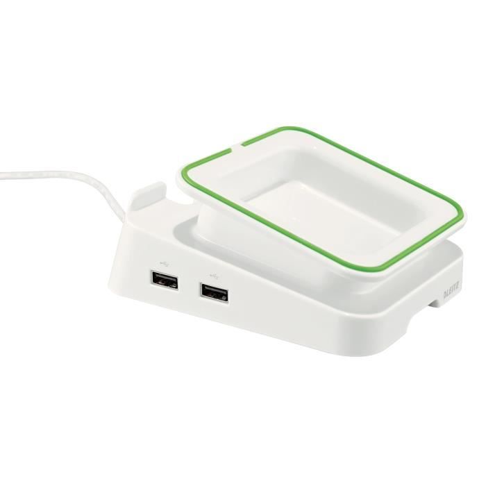 LEITZ - Support pour bureau pour tablette Complete et 2 ports USB - blanc