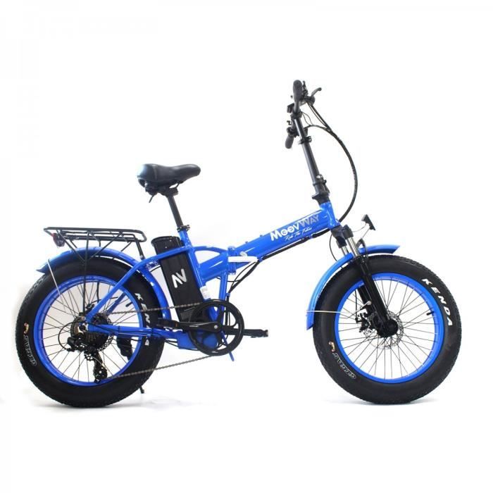 FATBIKE MOOVWAY Vélo Électrique pliant - Roues 20'' - 250W - 36V 10.4AH - Mixte - Bleu